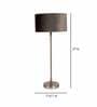 Admiration Grey Velvet Shade Night Lamp With Iron & Brass Base