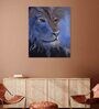 The Loyal Royal In Blue Oil & Acrylic Canvas Stretched Painting