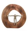 The Man Pushing Boundry Silver Wood & Aluminium Figurine