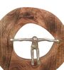 The Man Pushing Boundry Silver Wood & Aluminium Figurine