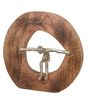 The Man Pushing Boundry Silver Wood & Aluminium Figurine