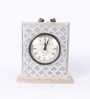 White Solid Wood Analog Table Clock