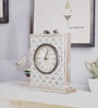 White Solid Wood Analog Table Clock