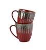 The Mug Shot 250ml Maroon & Grey Ceramic (Set of 2) Coffee Mug