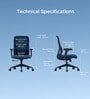 The Novice Mid Back Premium Ergonimic Chair In Florence Blue Colour
