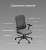 The Novice Mid Back Premium Ergonimic Chair In Lunar Grey Colour