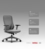 The Novice Mid Back Premium Ergonimic Chair In Lunar Grey Colour
