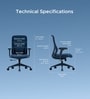 The Novice Mid Back Premium Ergonomic Chair In Florence Blue Colour