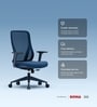 The Novice Mid Back Premium Ergonomic Chair In Florence Blue Colour