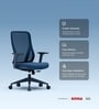 The Novice Mid Back Premium Ergonomic Chair in Florence Blue The Novice Mid Back Premium Ergonomic Chair in Florence Blue