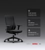 The Novice Mid Back Premium Ergonomic Chair In True Black Colour