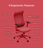 The Novice Premium Ergonomic Chair In Ember Red Colour The Novice Premium Ergonomic Chair In Ember Red Colour