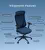 The Novice Premium Ergonomic Chair In Florence Blue Colour
