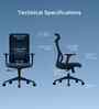 The Novice Premium Ergonomic Chair In Florence Blue Colour