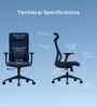 The Novice Premium Ergonomic Chair In Florence Blue Colour
