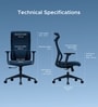 The Novice Premium Ergonomic Chair In Florence Blue Colour The Novice Premium Ergonomic Chair In Florence Blue Colour