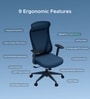 The Novice Premium Ergonomic Chair In Florence Blue Colour The Novice Premium Ergonomic Chair In Florence Blue Colour