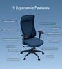 The Novice Premium Ergonomic Chair In Florence Blue The Novice Premium Ergonomic Chair In Florence Blue