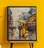 The Rain With Loving Couple Printed Canvas Wall Art