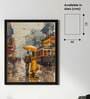 The Rain With Loving Couple Printed Canvas Wall Art
