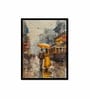 The Rain With Loving Couple Printed Canvas Wall Art