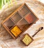 The Spice Trove Brown Sheesham Wood Spice Box