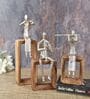 The Trumpet Musician Brown Aluminium & Wood Figurine