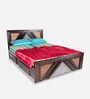 The Twilight Queen Size Bed with Storage in Dark Brown Colour