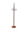 Castle White Cotton Shade Novelty Floor Lamp With Wood Base