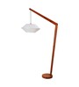 Castle White Cotton Shade Novelty Floor Lamp With Wood Base