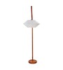Castle White Cotton Shade Novelty Floor Lamp With Wood Base