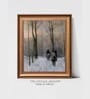 The Vintage Artistry Black & Browneuropean Winter Printed Framed Wall Painting