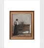 The Vintage Artistry Brown & Black European Portrait Painting Framed Wall Painting