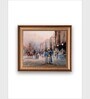 The Vintage Artistry Brown & Blue A Scene In Paris Printed Framed Wall Art