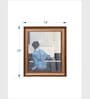 The Vintage Artistry Brown & Blue Female Pianist Printed Framed Wall Painting