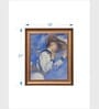 The Vintage Artistry Brown & Bluefigurative Woman Framed Wall Painting