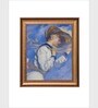The Vintage Artistry Brown & Bluefigurative Woman Framed Wall Painting