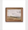 The Vintage Artistry Brown & Green Rustic Muted Hills Printed Framed Wall Painting