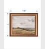 The Vintage Artistry Brown & Green Rustic Muted Hills Printed Framed Wall Painting
