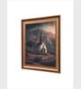 The Vintage Artistry Brown & Green Simple Church Canvas & Printed Framed Wall Painting