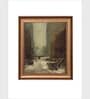 The Vintage Artistry Brown & Green Snow In New York Printed Wall Art