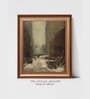 The Vintage Artistry Brown & Green Snow In New York Printed Wall Art