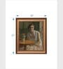 The Vintage Artistry Brown & Green Woman & Cactus Wooden Framed Wall Painting