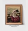 The Vintage Artistry Brown Antique Portrait Seated Woman Reading Book Painting Wall Art