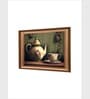 The Vintage Artistry Green & Beige Still Life With Breakfast Setting Painting Wall Art