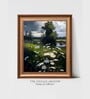The Vintage Artistry Green & Brown Lake Realism Art Framed Wall Painting