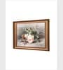 The Vintage Artistry Green & Brown Rose Still Life Wooden Framed Painting Wall Art