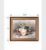 The Vintage Artistry Green & Brown Rose Still Life Wooden Framed Painting Wall Art