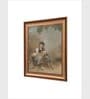 The Vintage Artistry Green & Brown Young Peasant Woman Sitting On A Rock Painting Wall Art