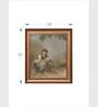 The Vintage Artistry Green & Brown Young Peasant Woman Sitting On A Rock Painting Wall Art